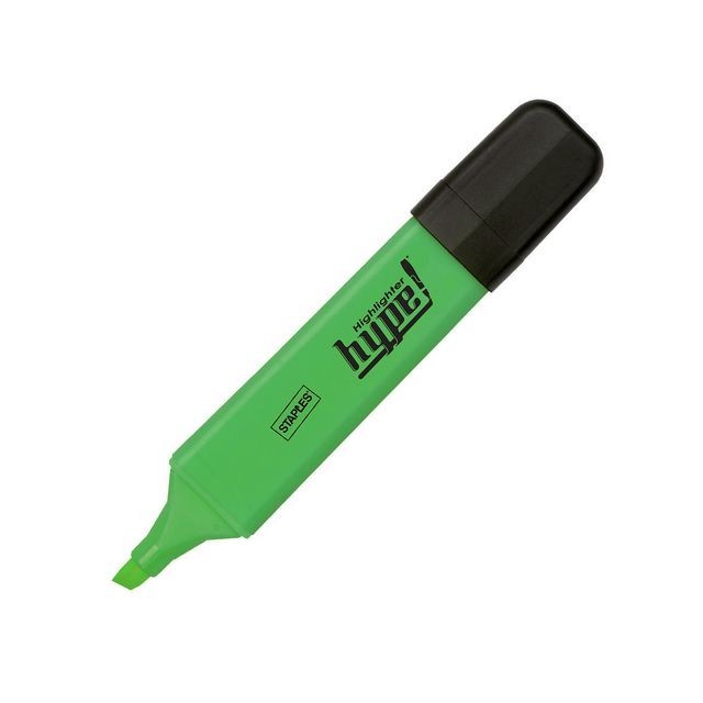 Staples Hype Markeerstift Beitelvormige Punt 1 - 5 mm Groen (pak 5 stuks)