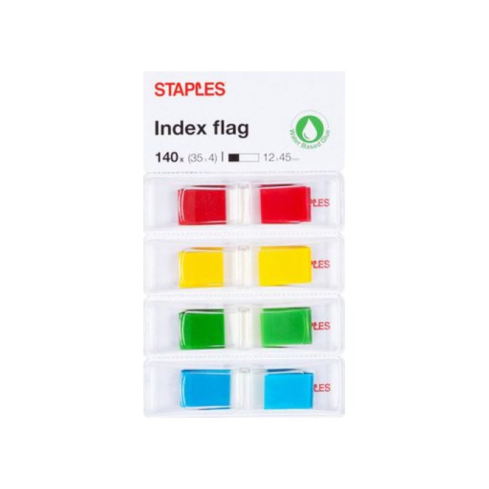 Staples Index Smal 11 mm 4 x 35 Indexen (set 4 blokken)