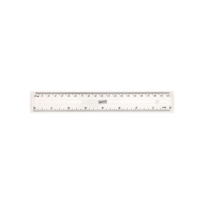 Staples Liniaal barstbestendig 20 cm / 8 inch transparant