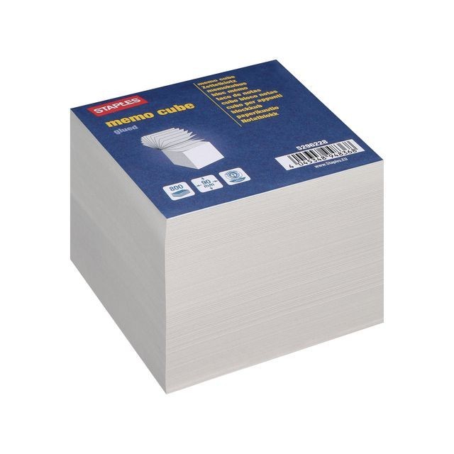 Staples Memoblok Papier aan 1 zijde verlijmd (blok 800 vel)