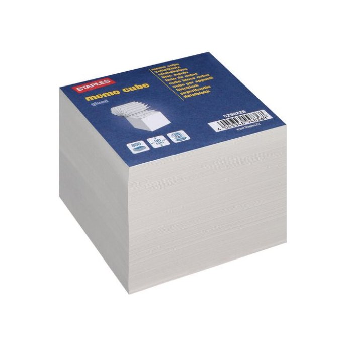 Staples Memoblok Papier aan 1 zijde verlijmd (blok 800 vel)