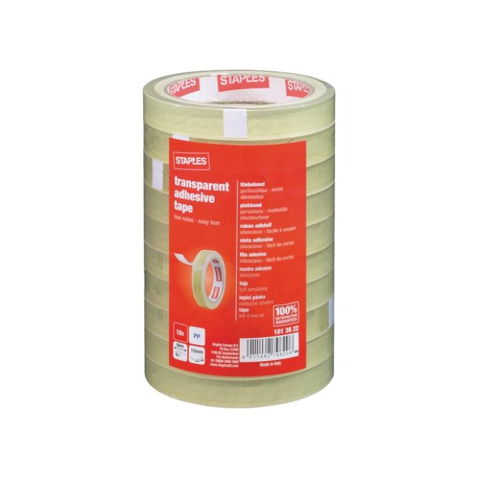 Staples Plakband 15 mm x 66 m asgat 76 mm (pak 10 x 66 meter)