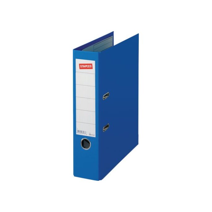 Staples Premium Ordner A4 Rugbreedte 80 mm Karton met PP Blauw