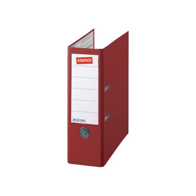 Staples Premium Ordner A4 Rugbreedte 80 mm Karton met PP Bordeaux Rood