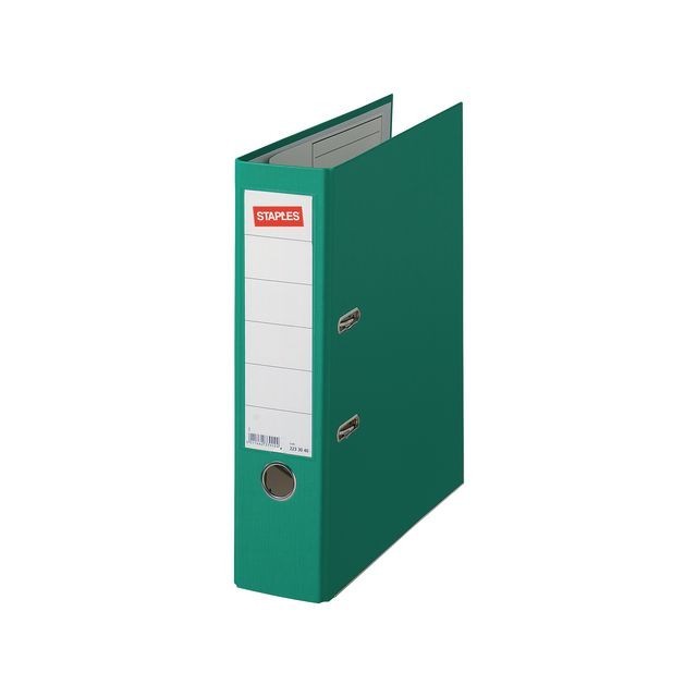 Staples Premium Ordner A4 Rugbreedte 80 mm Karton met PP Groen