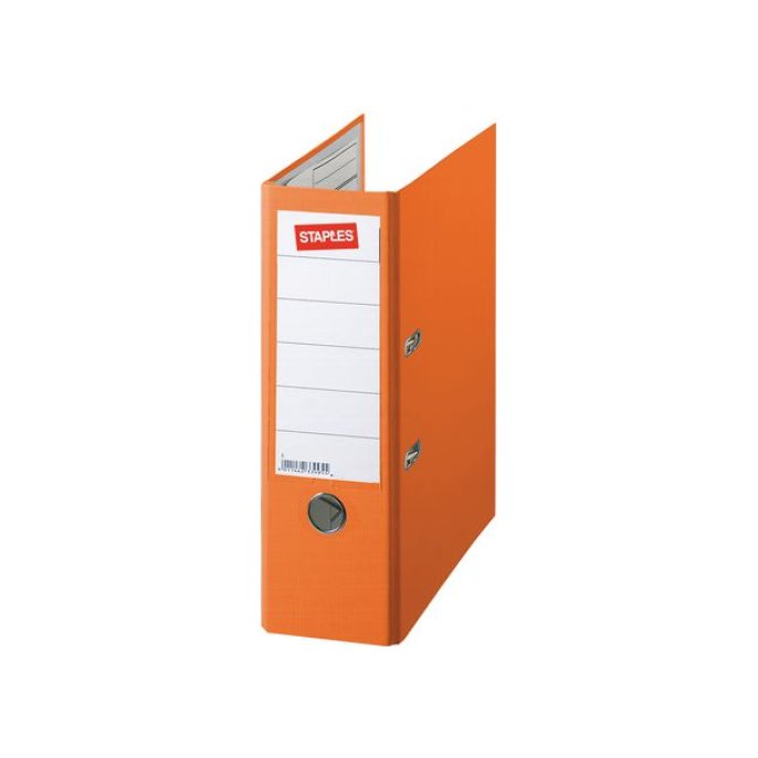 Staples Premium Ordner A4 Rugbreedte 80 mm Karton met PP Oranje