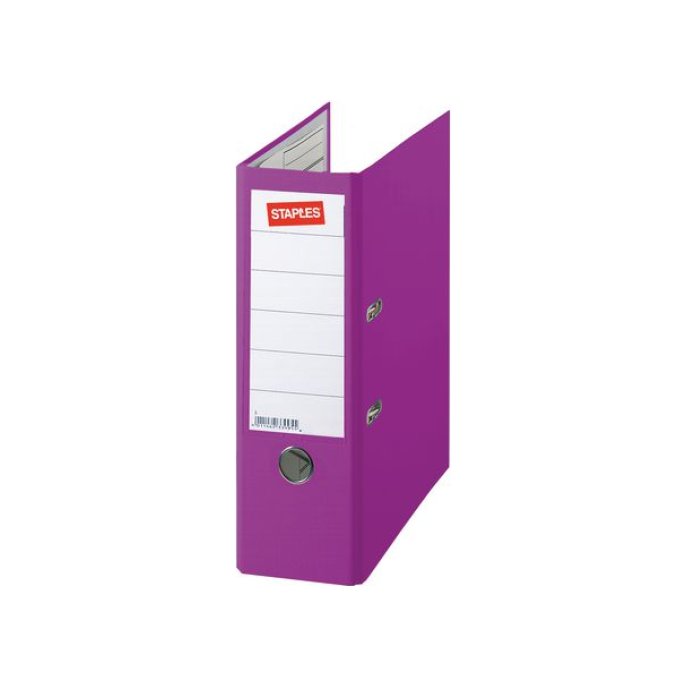 Staples Premium Ordner A4 Rugbreedte 80 mm Karton met PP Paars