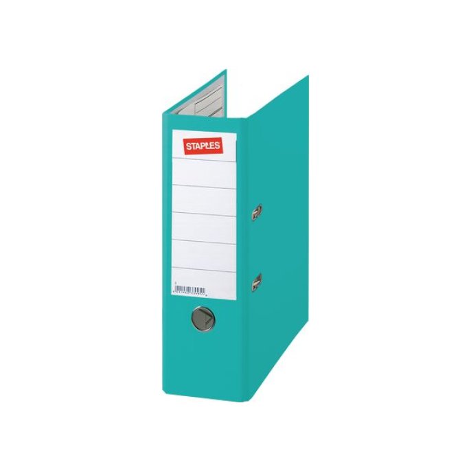 Staples Premium Ordner A4 Rugbreedte 80 mm Karton met PP Turquoise