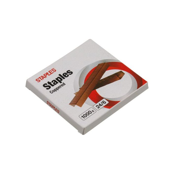 Staples Standaard Nietjes 24/6 Verkoperd (doos 20 x 1000 stuks)