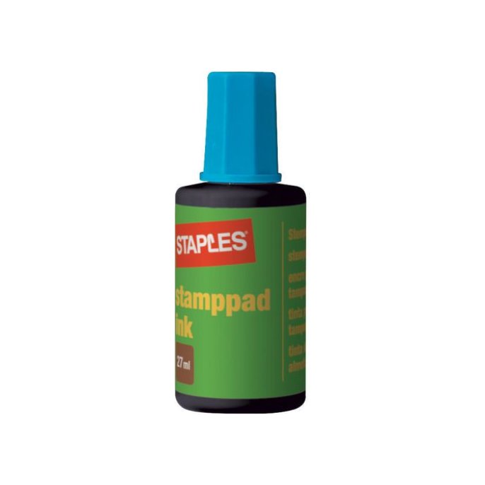 Staples Stempelinkt Blauw (fles 27 milliliter)