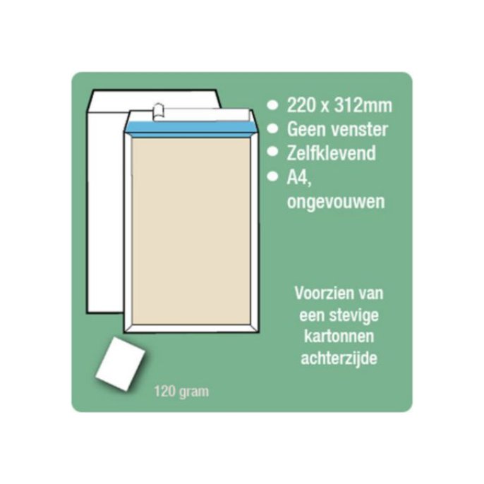 Staples Zakelijke envelop 312 x 220 mm zelfklevend spierwit (pak 25 stuks)