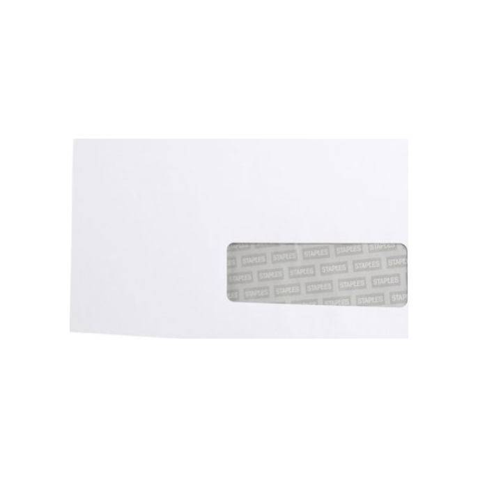 Staples Zakelijke envelop A4 220 x 110 mm met venster zelfklevend papier wit (pak 100 stuks)