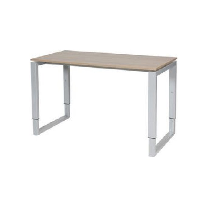 Stretto Plus Verstelbaar Bureau 120 x 60 cm Licht Kersen Blad Aluminium Poten