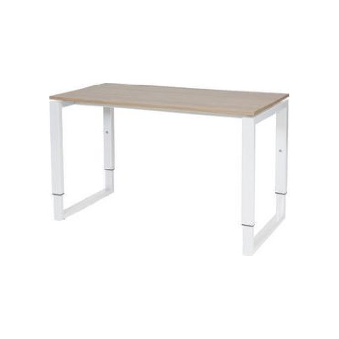 Stretto Plus Verstelbaar Bureau 120 x 60 cm Licht Kersen Blad Witte Poten