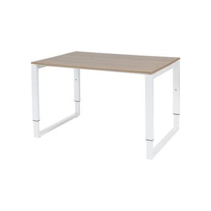 Stretto Plus Verstelbaar Bureau 120 x 80 cm Licht Kersen Blad Witte Poten