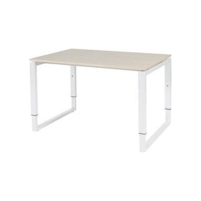 Stretto Plus Verstelbaar Bureau 120 x 80 cm Robson Eiken Blad Witte Poten