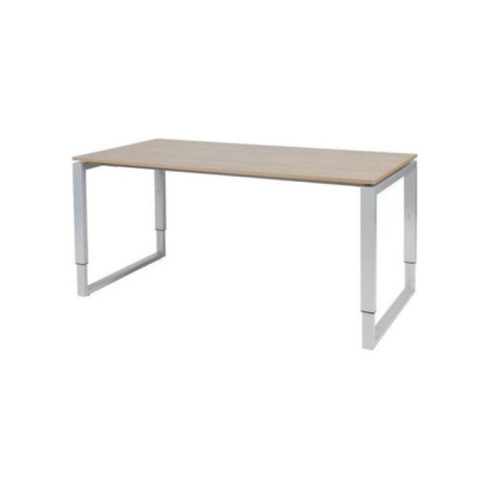 Stretto Plus Verstelbaar Bureau 160 x 80 cm Licht Kersen Blad Aluminium Poten