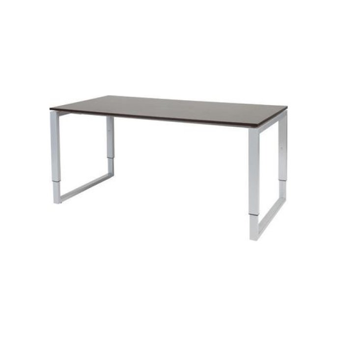 Stretto Plus Verstelbaar Bureau 160 x 80 cm Logan Eiken Blad Aluminium Poten