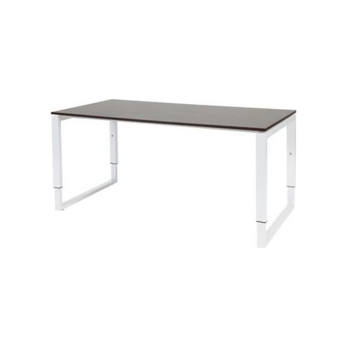 Stretto Plus Verstelbaar Bureau 160 x 80 cm Logan Eiken Blad Witte Poten