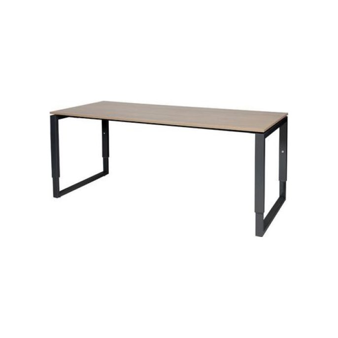 Stretto Plus Verstelbaar Bureau 180 x 80 cm Licht Kersen Blad Zwarte Poten