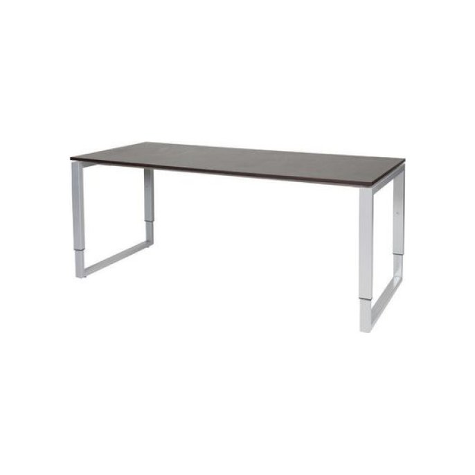 Stretto Plus Verstelbaar Bureau 180 x 80 cm Logan Eiken Blad Aluminium Poten