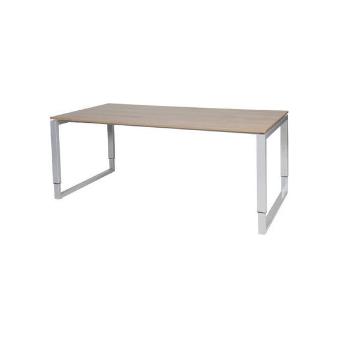 Stretto Plus Verstelbaar Bureau 180 x 90 cm Licht Kersen Blad Aluminium Poten