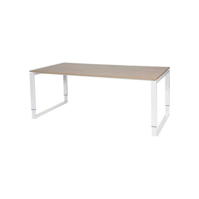 Stretto Plus Verstelbaar Bureau 180 x 90 cm Licht Kersen Blad Witte Poten