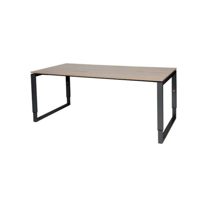 Stretto Plus Verstelbaar Bureau 180 x 90 cm Licht Kersen Blad Zwarte Poten