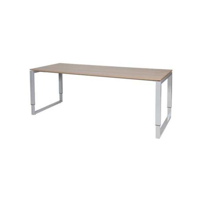 Stretto Plus Verstelbaar Bureau 200 x 80 cm Licht Kersen Blad Aluminium Poten