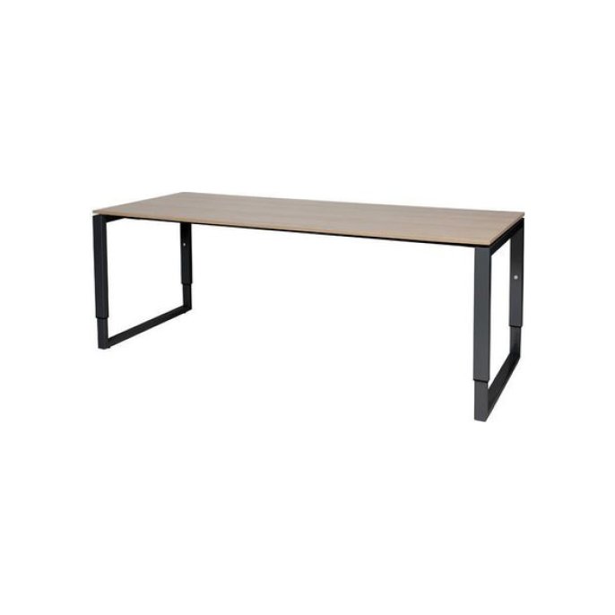 Stretto Plus Verstelbaar Bureau 200 x 80 cm Licht Kersen Blad Zwarte Poten