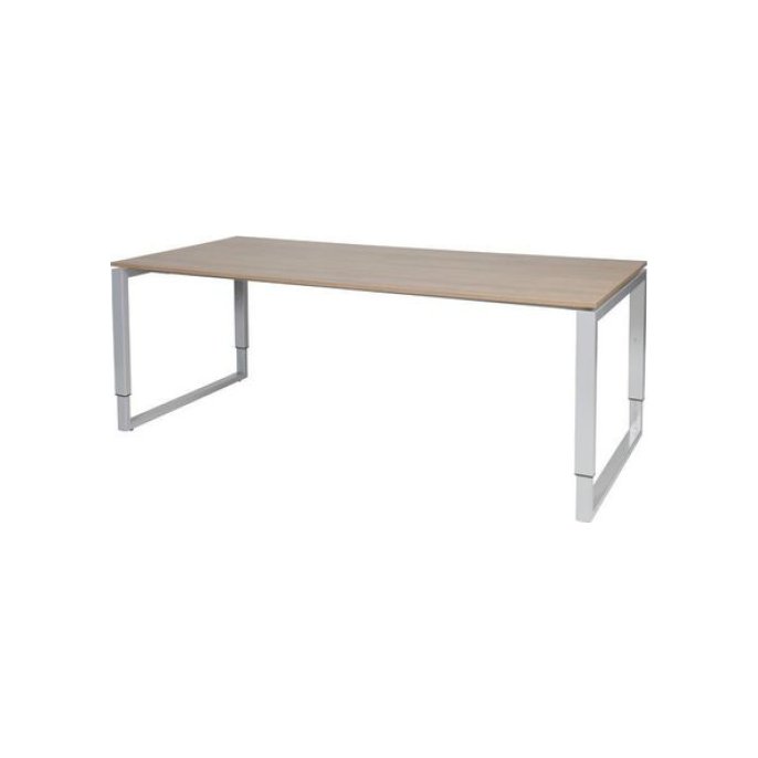 Stretto Plus Verstelbaar Bureau 200 x 90 cm Licht Kersen Blad Aluminium Poten