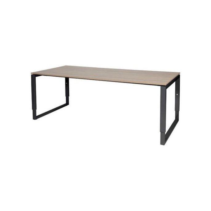 Stretto Plus Verstelbaar Bureau 200 x 90 cm Licht Kersen Blad Zwarte Poten