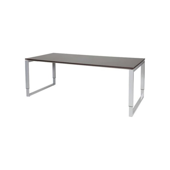 Stretto Plus Verstelbaar Bureau 200 x 90 cm Logan Eiken Blad Aluminium Poten