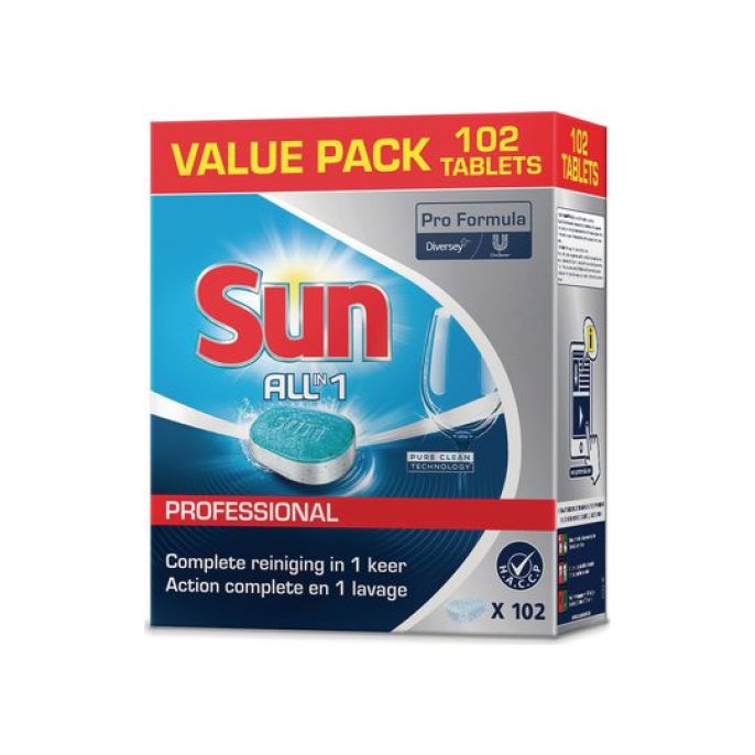 Sun All-In-One Vaatwastabletten (pak 102 stuks)