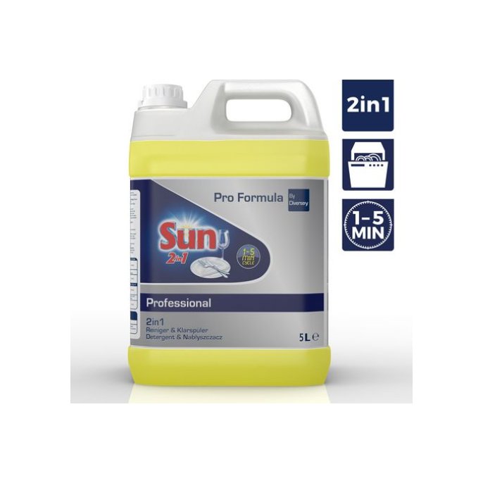 Sun Professional 2 in 1 Vaatwasmiddel En Spoelglans 5L (fles 5 liter)