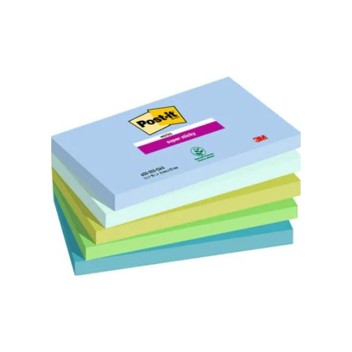 Super Sticky POST-IT Notes Oasis Colour Collection 76 x 127 mm