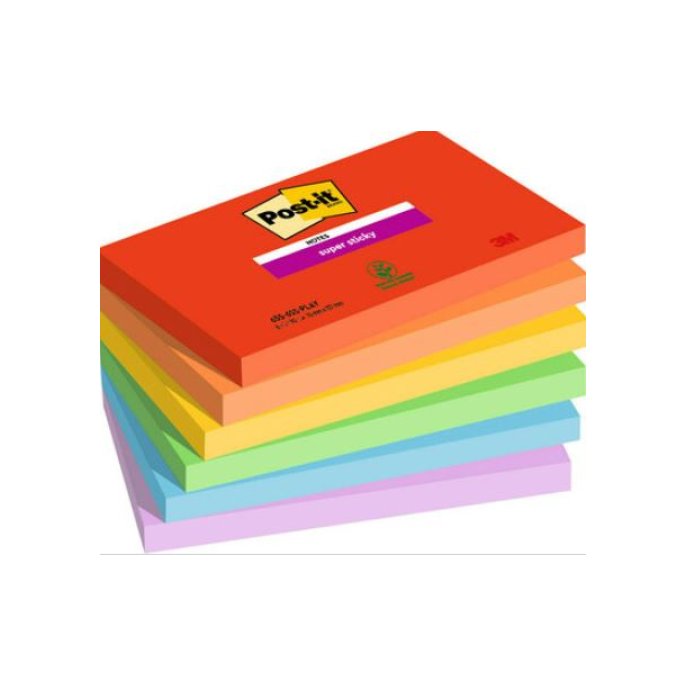 Super Sticky POST-IT Notes Playful Colour Collection 76 x 127 mm