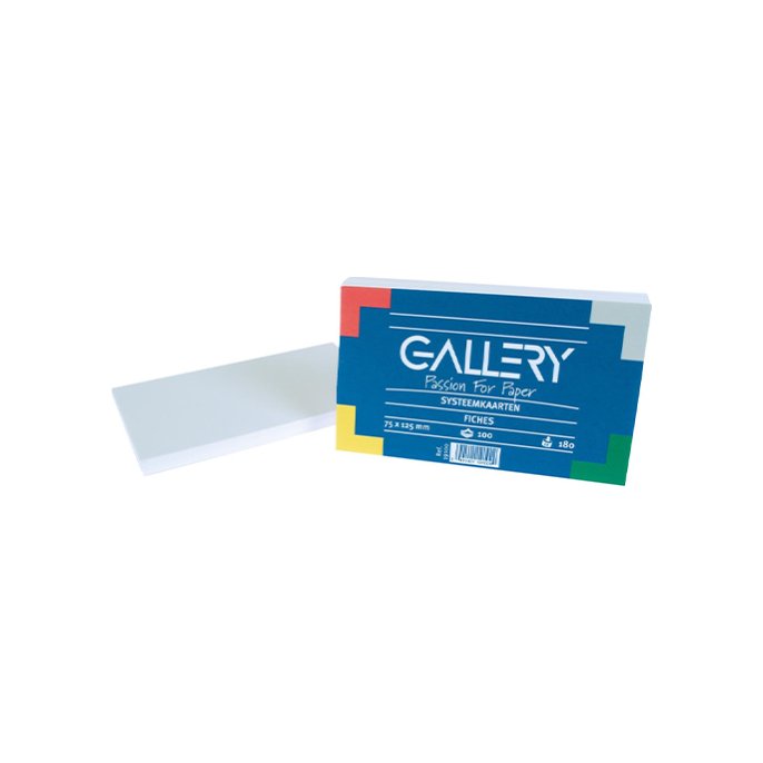 Systeemkaart Gallery 75x125mm wit (100 stuks)