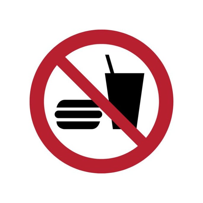 TARIFOLD Pictogram Eten En Drinken Niet Toegestaan Plastic diameter 200 mm Rood Wit