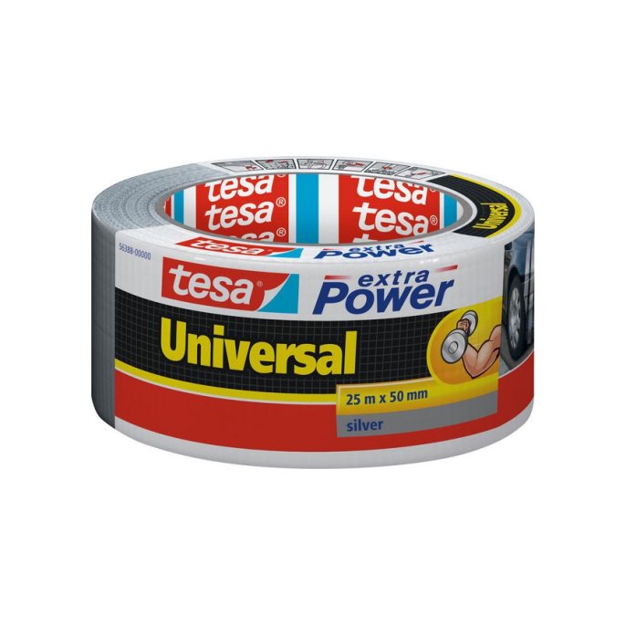 TESA® Extra Power Universal Duct Tape 50 mm x 25 m Grijs (rol 25 meter)