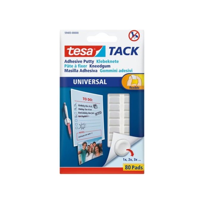 TESA® TACK Universal Zelfklevend Kneedgum Wit (pak 80 stuks)