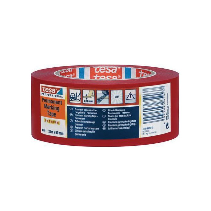 TESA® TESAflex 4169 Premium Vloermarkeringstape 50 mm x 33 m Rood (rol 33 meter)