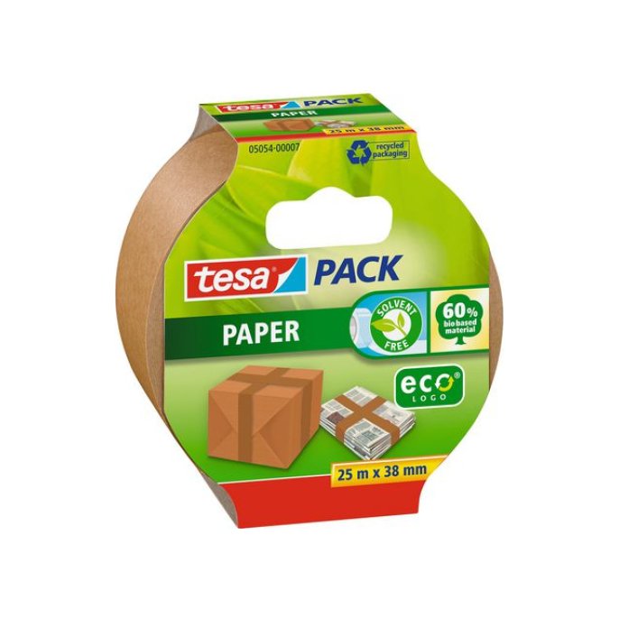 TESA® TESApack Eco Verpakkingstape Papier 38 mm x 25 m Bruin (rol 25 meter)