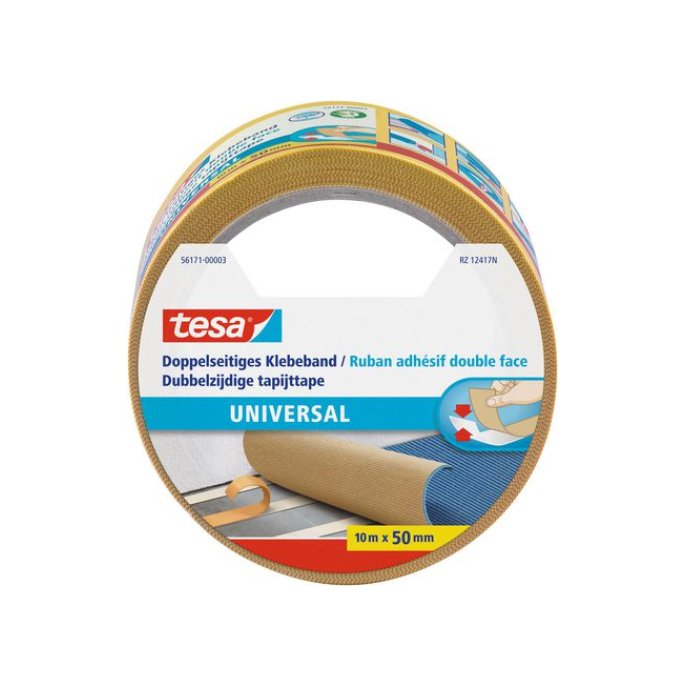 TESA® Universal Dubbelzijdige Tapijttape 50 mm x 10 m (rol 10 meter)