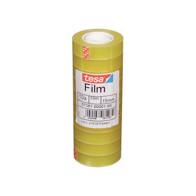 TESA film Standaard Plakband 15 mm x 33 m Transparant (pak 10 x 33 meter)