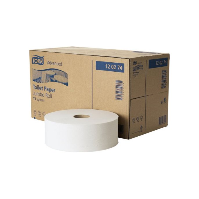 TORK Advanced Jumbo Toiletpapier T1 2-laags 1800 vel Wit (pak 6 rollen)