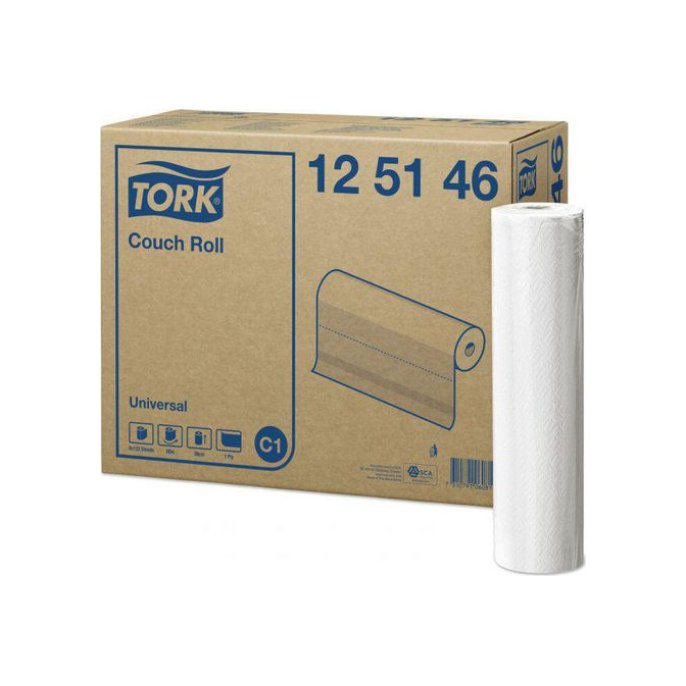 TORK Onderzoekstafelrol 1-Laags 39 cm C1 Wit (doos 8 x 50 meter)