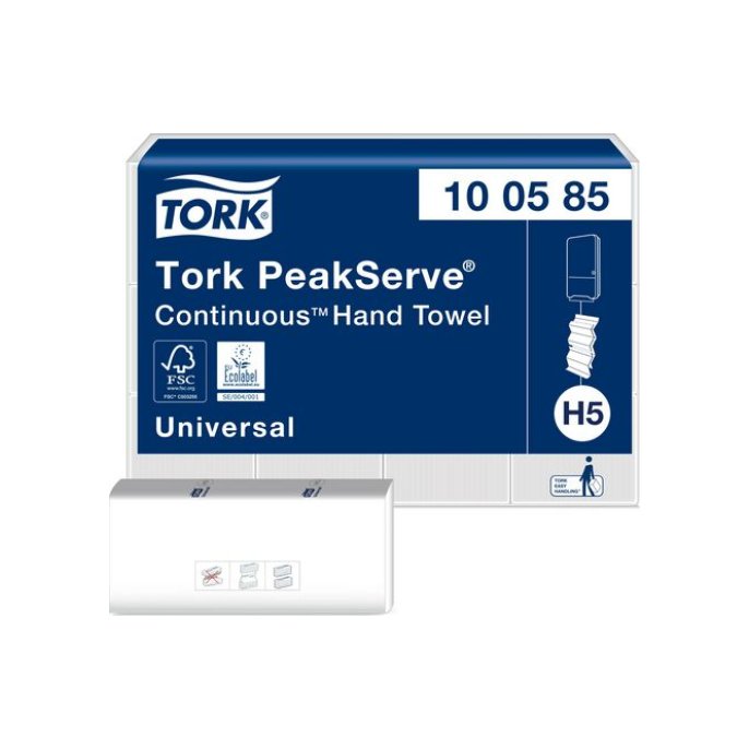 TORK PeakServe Continu H5 Gevouwen Papieren Handdoeken 1 Laag 201 x 225 cm Wit (doos 12 x 410 stuks)