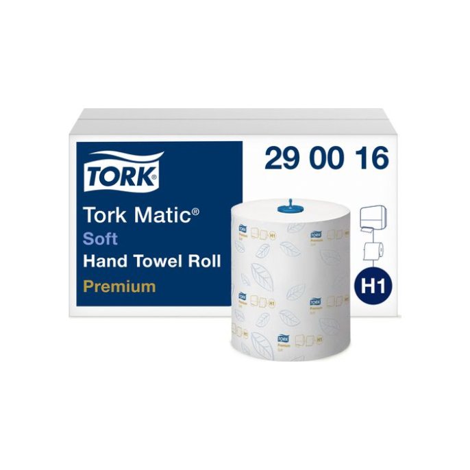 TORK Premium Soft H1 Handdoekrol Met Huls 2-laags Wit (pak 6 x 100 meter)