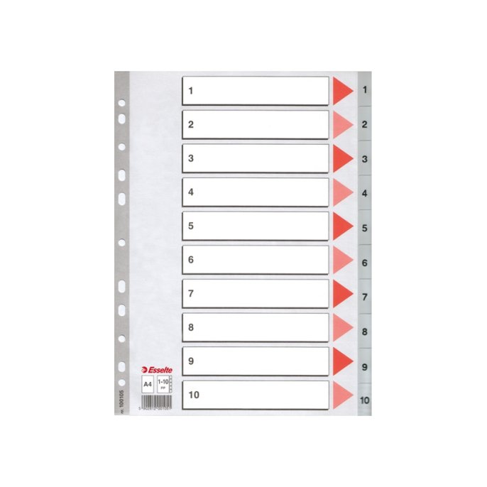 Tabblad ESSELTE 11r A4 PP 10tab index